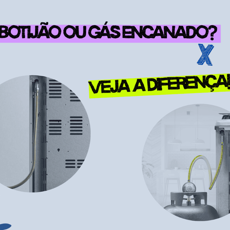 Comparação entre fogão ligado ao botijão de gás GLP e fogão conectado ao gás encanado GN.